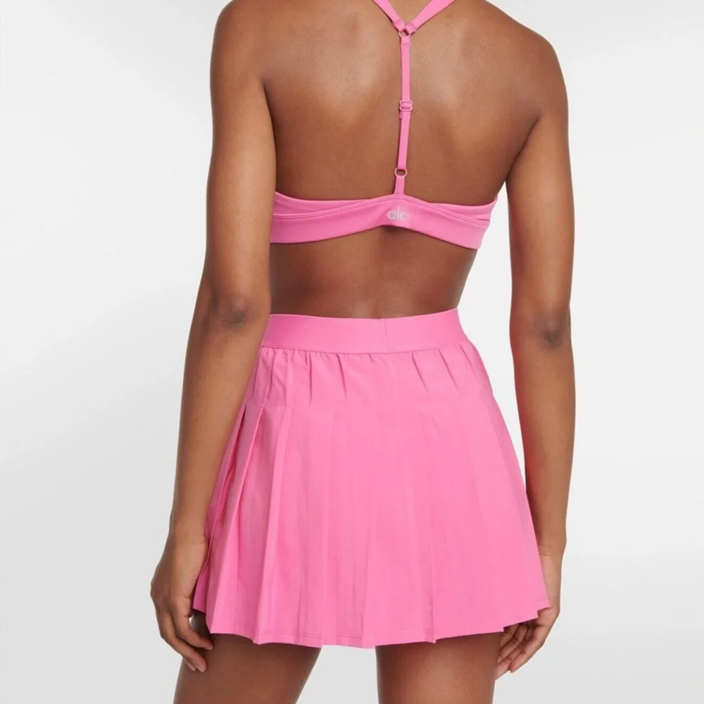 Alo Yoga Bubblegum Pink Pleated Tennis Skirt